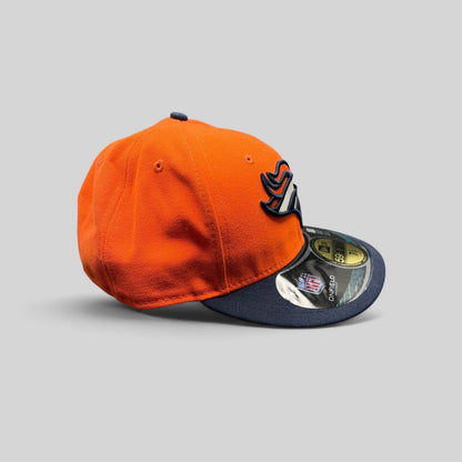 Raree Finds Denver Broncos New Era fitted hat with an orange crown, navy brim, and embroidered team logo.
