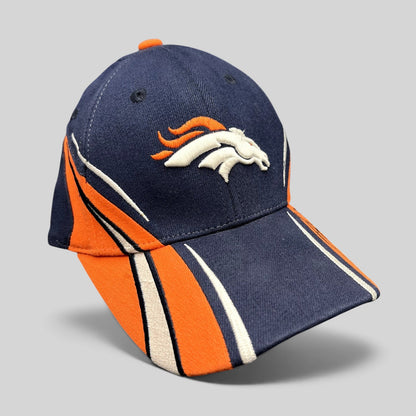 Raree Finds vintage Reebok Denver Broncos NFL sideline hat in navy, orange, and white with embroidered team logo