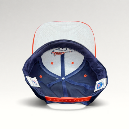 Raree Finds vintage Denver Broncos Logo Athletic snapback hat interior showing NFL tag and embroidered team logo
