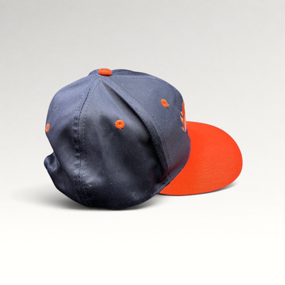Raree Finds vintage Denver Broncos Logo Athletic snapback hat in navy blue and orange with embroidered team logo