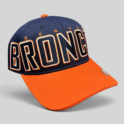 Raree Finds NWT Reebok Denver Broncos navy and orange cotton twill strapback hat with oversized front embroidery