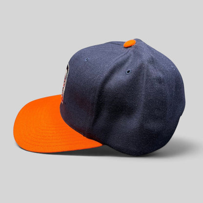Raree Finds vintage American Needle Detroit Tigers wool snapback hat with navy crown and orange flat brim