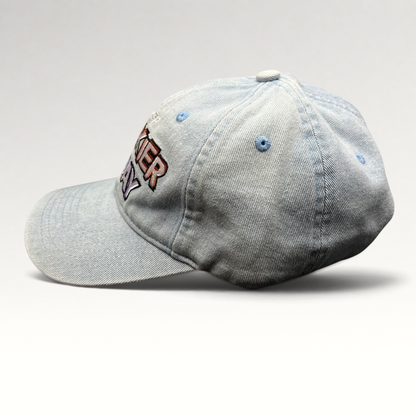Raree Finds Disney Freakier Friday promotional light blue washed cotton dad hat with multicolor embroidered logo