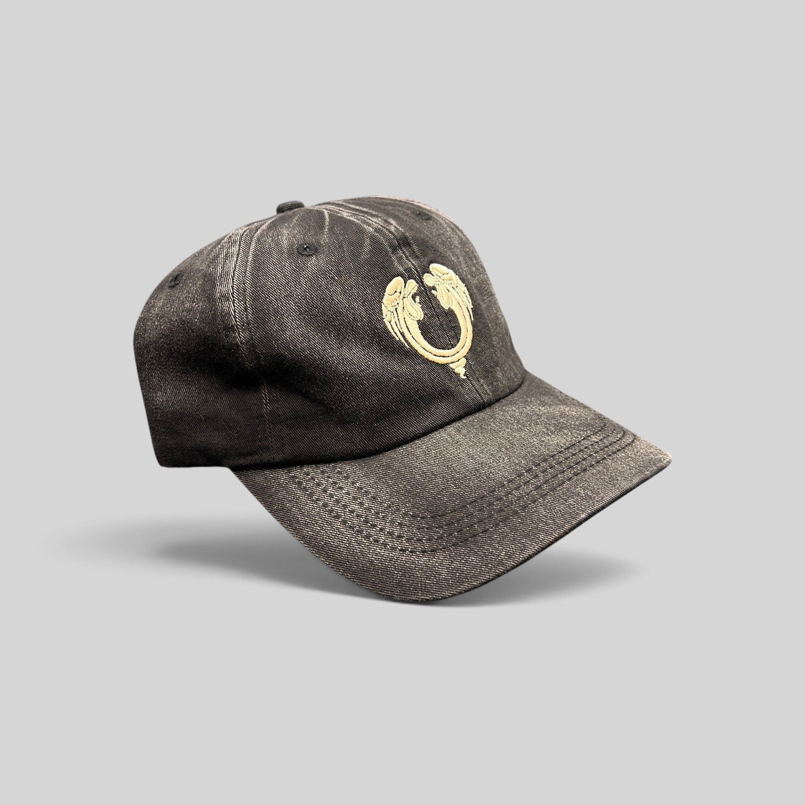 Raree Finds vintage Jesus Christ Superstar distressed black dad hat with embroidered emblem and pre-curved brim.