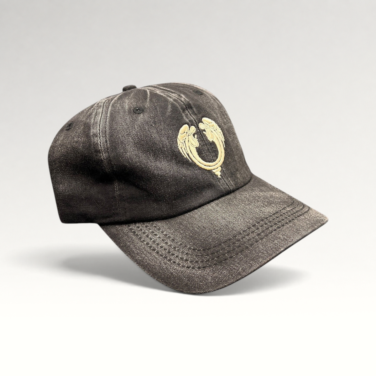 Raree Finds vintage Jesus Christ Superstar distressed black dad hat with embroidered emblem and pre-curved brim.