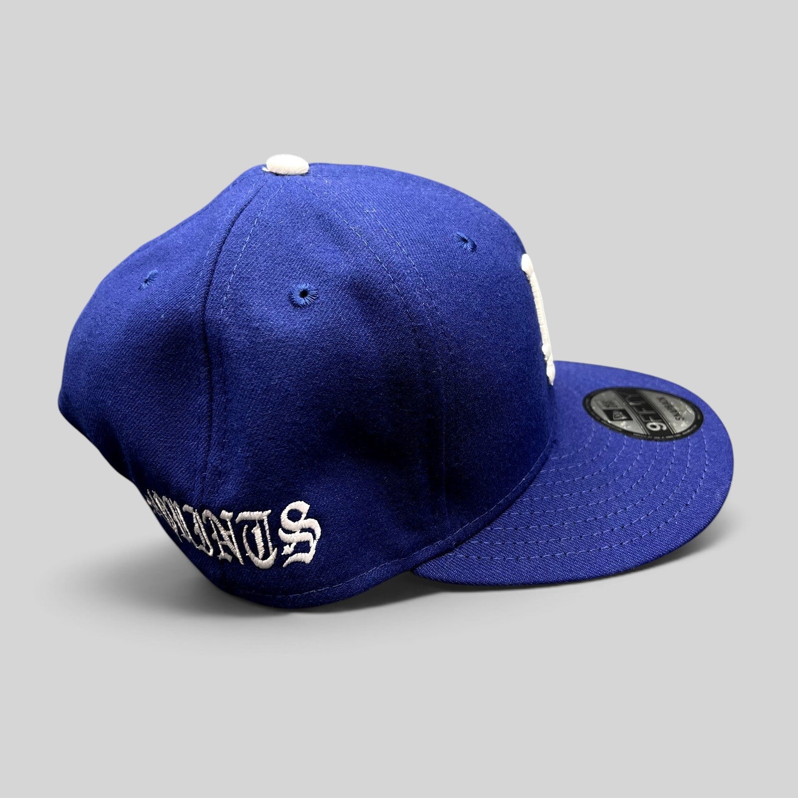 Raree Finds royal blue New Era 9FIFTY Los Angeles Dodgers snapback hat with white LA logo and side embroidery