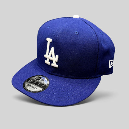 Raree Finds royal blue New Era 9FIFTY Los Angeles Dodgers snapback hat with raised white LA logo and brim sticker