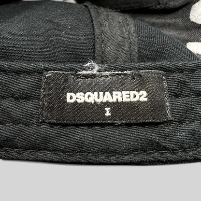 Raree Finds DSQUARED2 black baseball cap interior brand label with white embroidered logo text