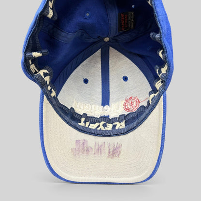 Raree Finds vintage blue Element Flexfit hat showing interior brim with handwritten marking and branded taping
