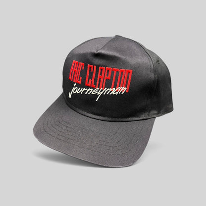 Raree Finds vintage 1989 Eric Clapton Journeyman tour snapback hat in black twill with red and white embroidery