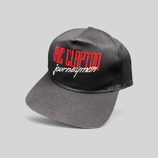 Raree Finds vintage 1989 Eric Clapton Journeyman tour snapback hat in black twill with red and white embroidery