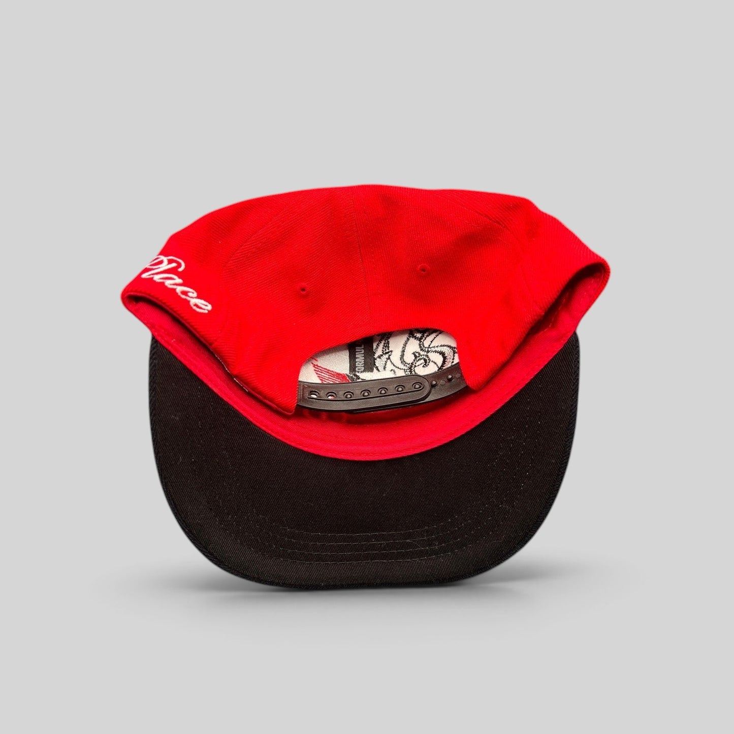 Raree Finds 2013 Formula 1 Korean Grand Prix 1st Place snapback hat in red and black with interior event branding