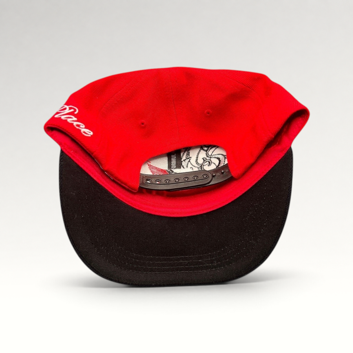 Raree Finds 2013 Formula 1 Korean Grand Prix 1st Place snapback hat in red and black with interior event branding