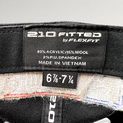 Raree Finds 2011 USASA National Championships hat interior label showing Flexfit 210 sizing and material composition