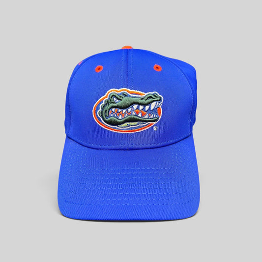 Raree Finds Florida Gators royal blue performance hat with embroidered alligator logo and orange eyelet details.