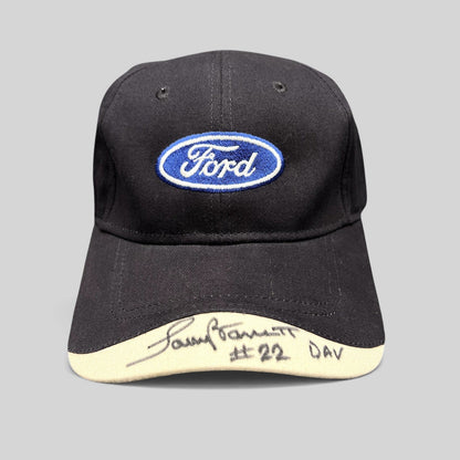 Raree Finds navy and cream Cap America Ford oval logo strapback hat with a signed brim reading #22 DAV