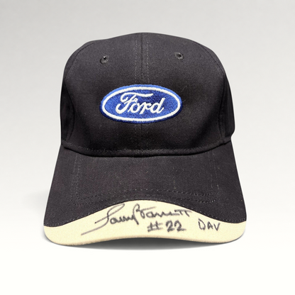 Raree Finds navy and cream Cap America Ford oval logo strapback hat with a signed brim reading #22 DAV