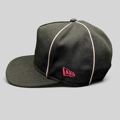 Raree Finds Fox Racing New Era Cosmo black snapback hat with white piping and pink side logo embroidery