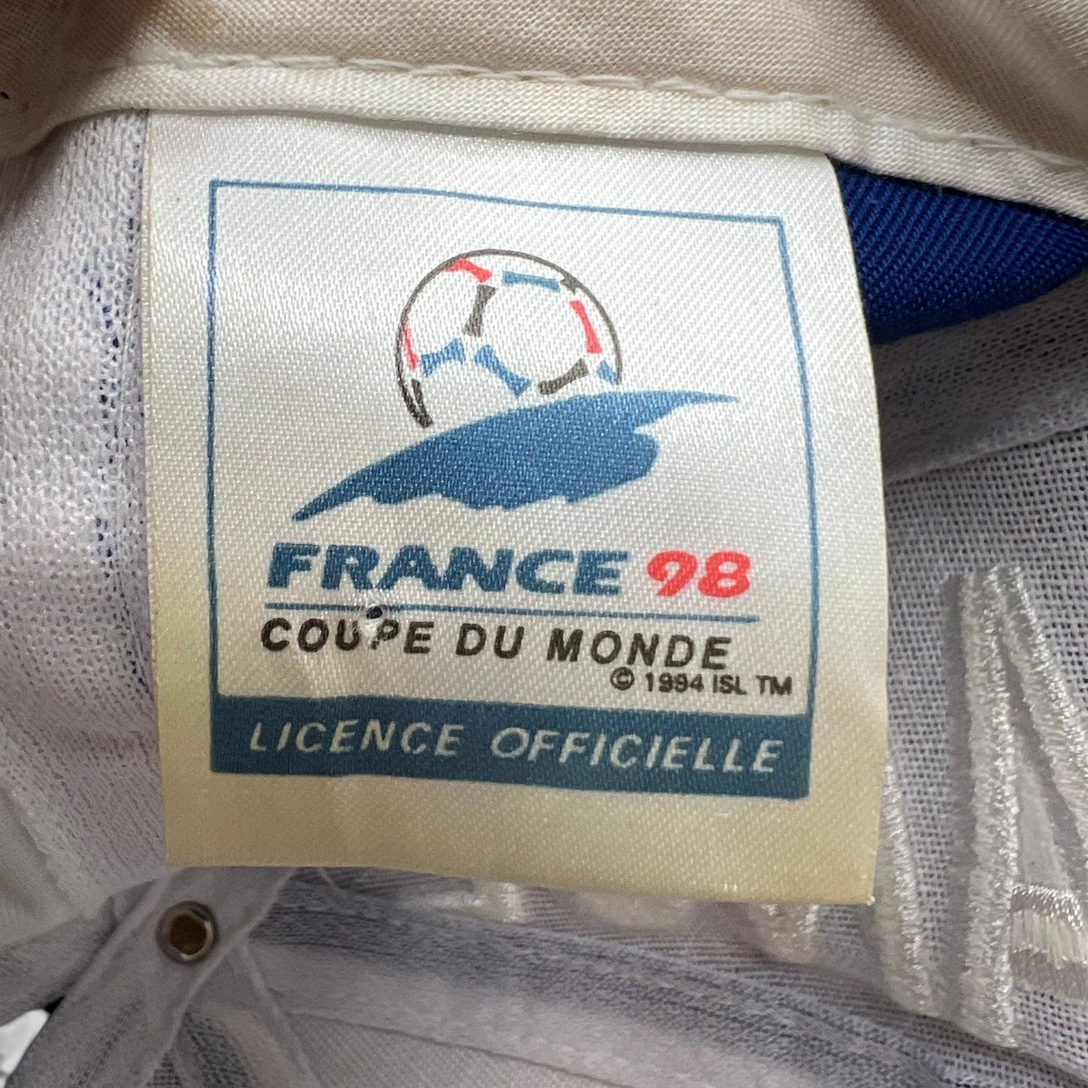 Raree Finds vintage 1998 FIFA World Cup France soccer hat official licensed tag with Coupe Du Monde logo embroidery