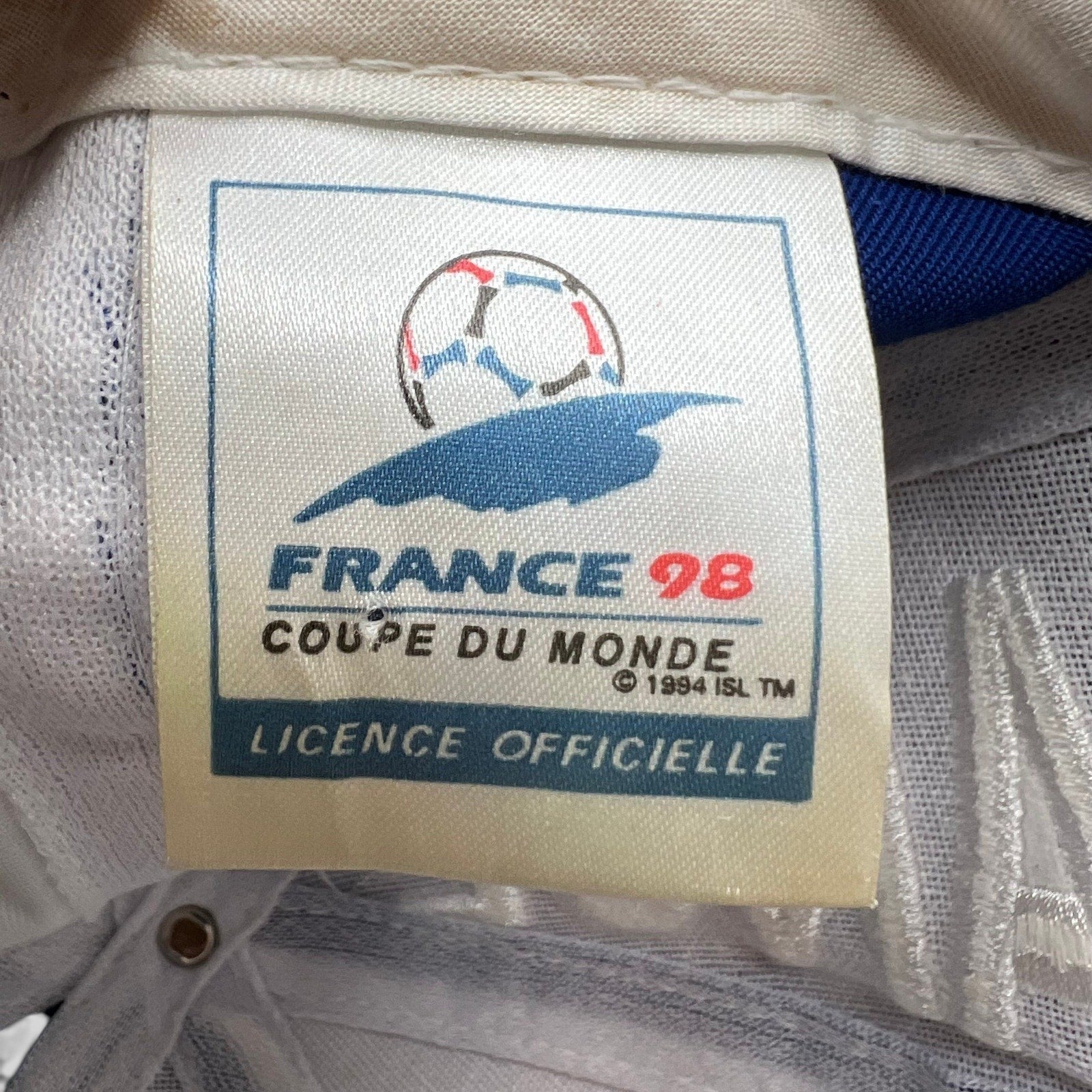 Raree Finds vintage 1998 FIFA World Cup France soccer hat official licensed tag with Coupe Du Monde logo embroidery