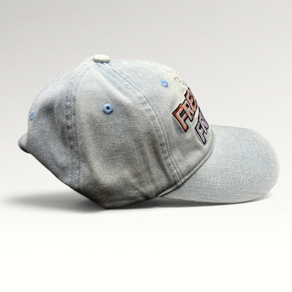 Raree Finds Disney Freakier Friday movie promo light blue washed cotton dad hat with multicolor embroidery
