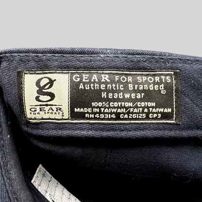 Raree Finds vintage Gear For Sports navy cotton hat interior label showing manufacturing details and origin