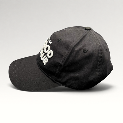 Raree Finds black Disney Pixar The Good Dinosaur promotional strapback hat with white embroidered front logo