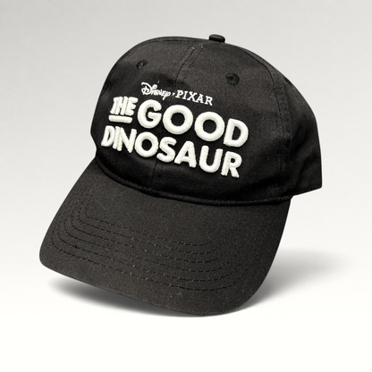 Raree Finds black Disney Pixar The Good Dinosaur promotional strapback hat with white embroidered movie logo