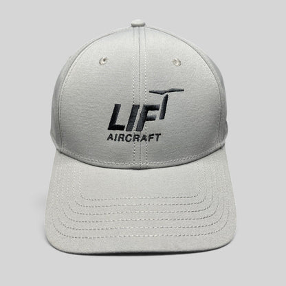 Raree Finds gray The North Face strapback hat with black Lift Aircraft embroidery on a structured six-panel crown.