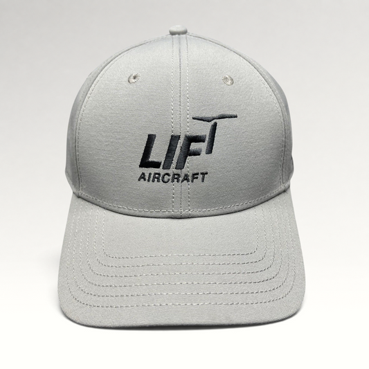 Raree Finds gray The North Face strapback hat with black Lift Aircraft embroidery on a structured six-panel crown.