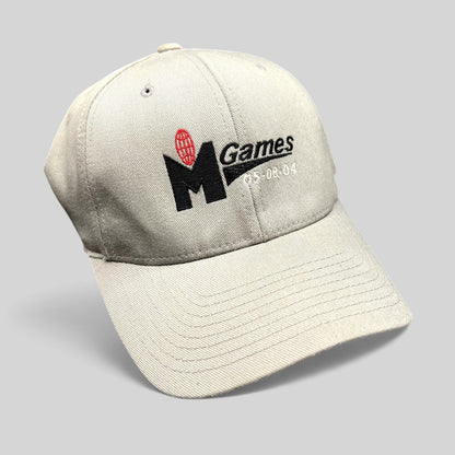 Raree Finds gray Yupoong Flexfit baseball cap with embroidered M Games 2004 logo and event dates