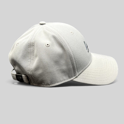 Raree Finds gray The North Face strapback hat with Lift Aircraft embroidery and black metal hardware side view
