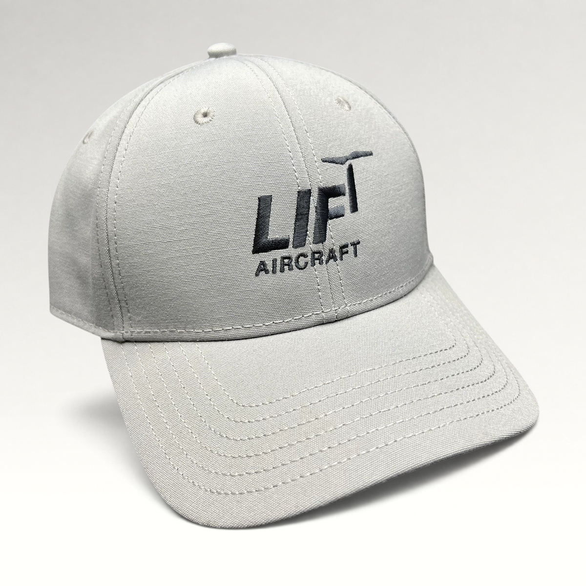 Raree Finds gray The North Face strapback hat with black Lift Aircraft embroidery on the front six-panel crown