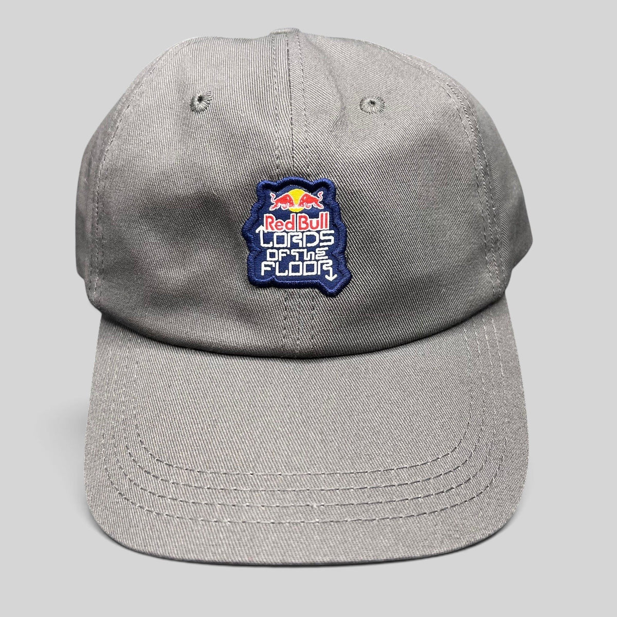 Raree Finds grey cotton twill snapback hat featuring a Red Bull Lords of the Floor embroidered event patch