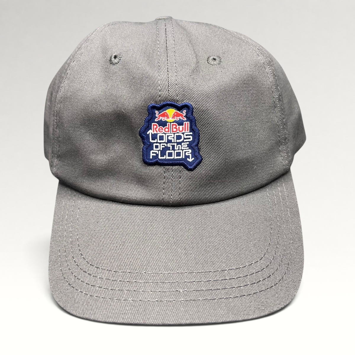 Raree Finds grey cotton twill snapback hat featuring a Red Bull Lords of the Floor embroidered event patch