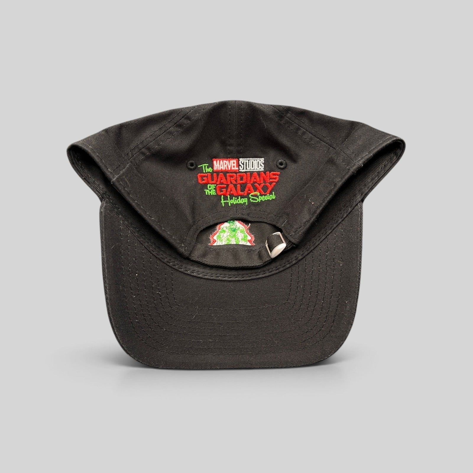 Raree Finds black New Era 9TWENTY cotton hat featuring the Guardians of the Galaxy Holiday Special logo on the back
