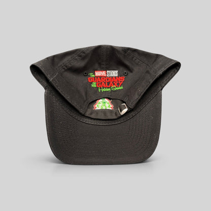 Raree Finds black New Era 9TWENTY cotton hat featuring the Guardians of the Galaxy Holiday Special logo on the back