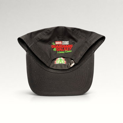 Raree Finds black New Era 9TWENTY cotton hat featuring the Guardians of the Galaxy Holiday Special logo on the back