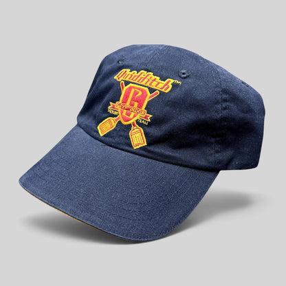 Raree Finds navy blue Harry Potter Gryffindor Quidditch Team strapback hat with embroidered crest and broomsticks