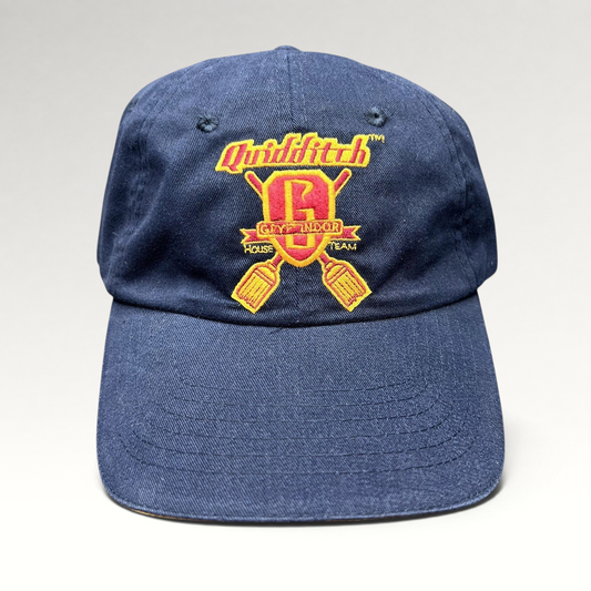 Raree Finds vintage navy blue Harry Potter Gryffindor Quidditch team strapback hat with red and gold embroidery