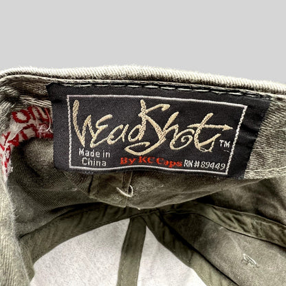 Raree Finds vintage HeadShot by KC Caps hat interior label showing brand details and origin