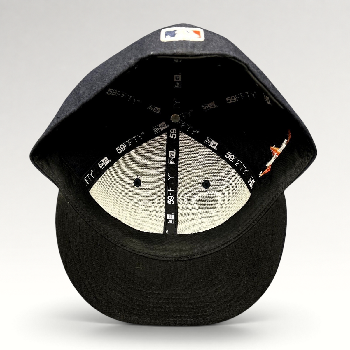 Raree Finds New Era 59FIFTY Houston Astros Apollo 11 fitted hat interior showing branded taping and MLB logo