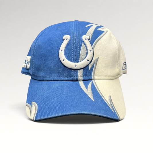 Raree Finds vintage Reebok Indianapolis Colts NFL hat in royal blue and white with embroidered horseshoe logo