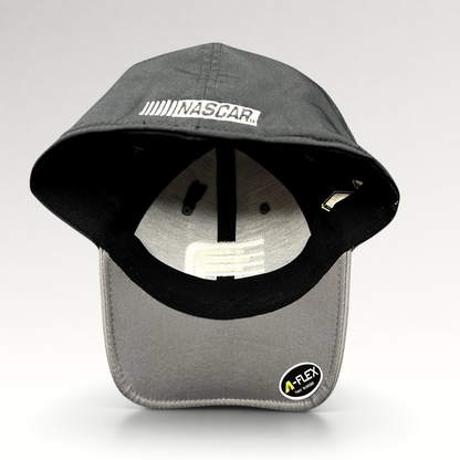 Raree Finds Jeff Gordon NASCAR A-Flex stretch hat in black and gray with embroidered NASCAR logo and brim detail