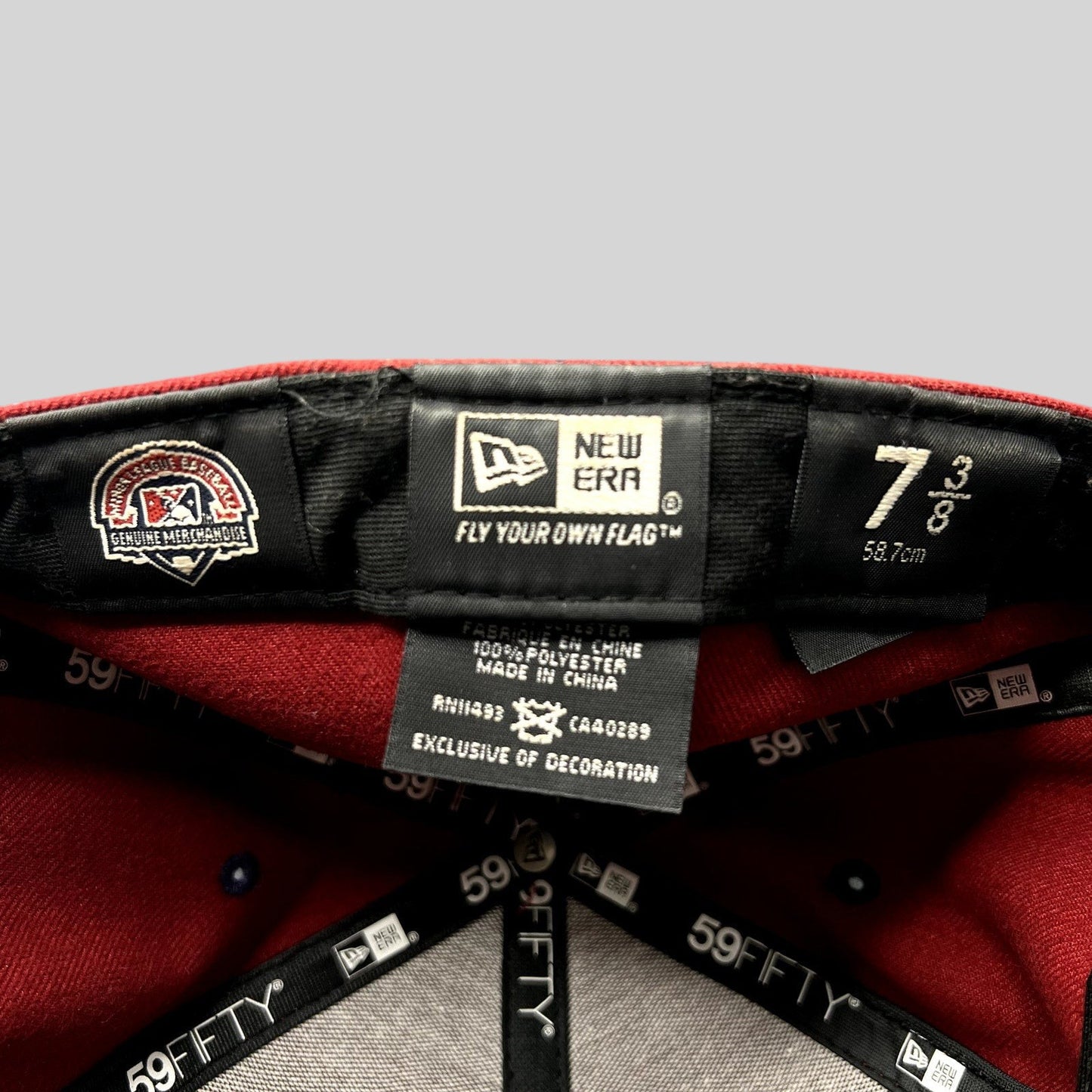 Raree Finds Lancaster JetHawks New Era 59FIFTY fitted hat interior tag showing size 7 3/8 and MiLB logo