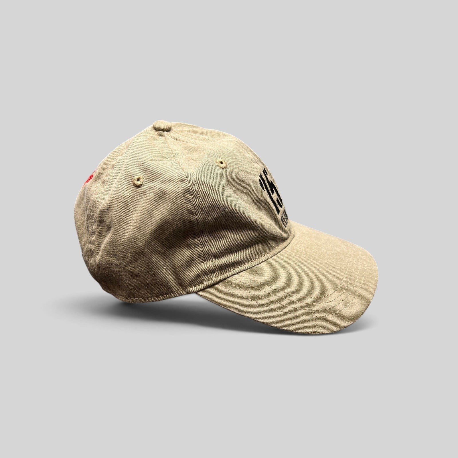 Raree Finds khaki garment-washed cotton dad hat with 15 Years embroidery and adjustable strapback