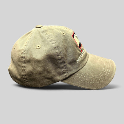 Raree Finds khaki cotton twill strapback hat with Memorial Day Classic embroidered logo and unstructured profile