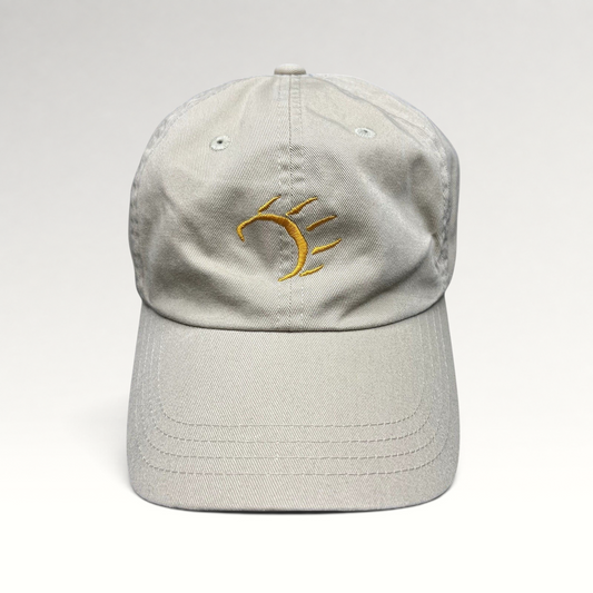 Raree Finds vintage 2007 Imperial khaki cotton strapback hat with embroidered Dancing Bear Aspen logo