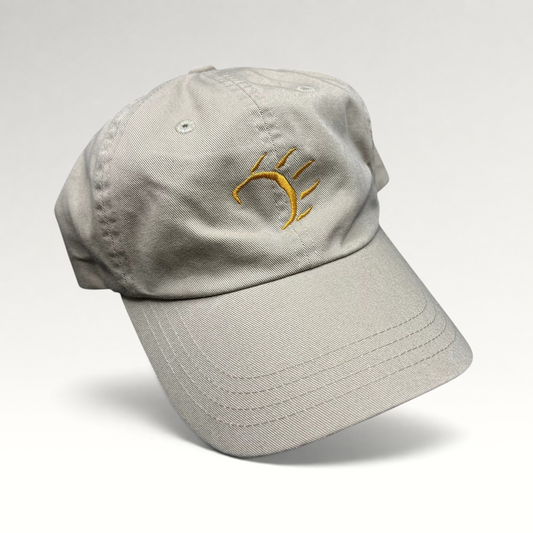 Raree Finds vintage 2007 Imperial khaki cotton strapback hat with embroidered Dancing Bear Aspen logo