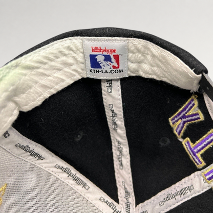 Raree Finds Kill the Hype Los Angeles Lakers snapback interior showing branded taping and KTHLA logo label